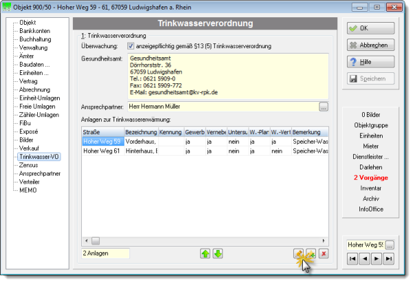 Objekt \ Register Trinkwasserverordnung